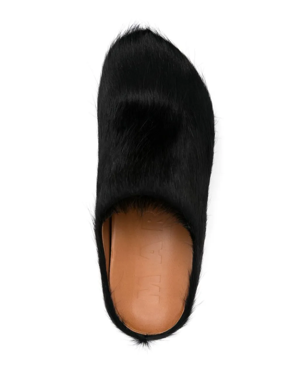 50mm long-hair calfskin chunky sabot