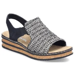 62971-00 LADIES' SANDALS BLACK COMBINATION SEITL. ANFLECHTER