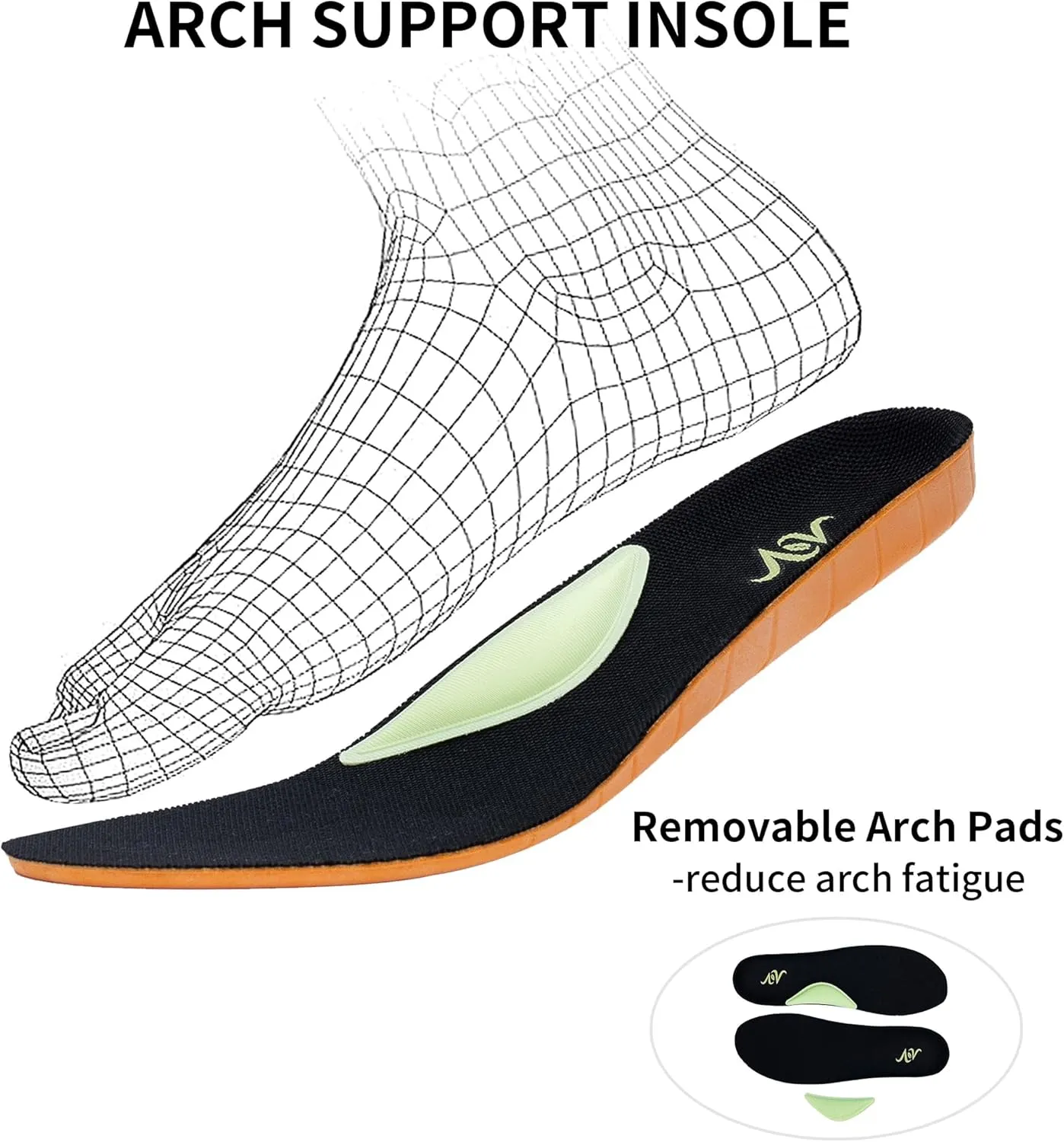 AOV Women Arch Support Walking Shoes Orthotic Sneakers for Plantar Fasciitis Foot and Heel Pain Relief Tennis Shoes, Size 5.5-11