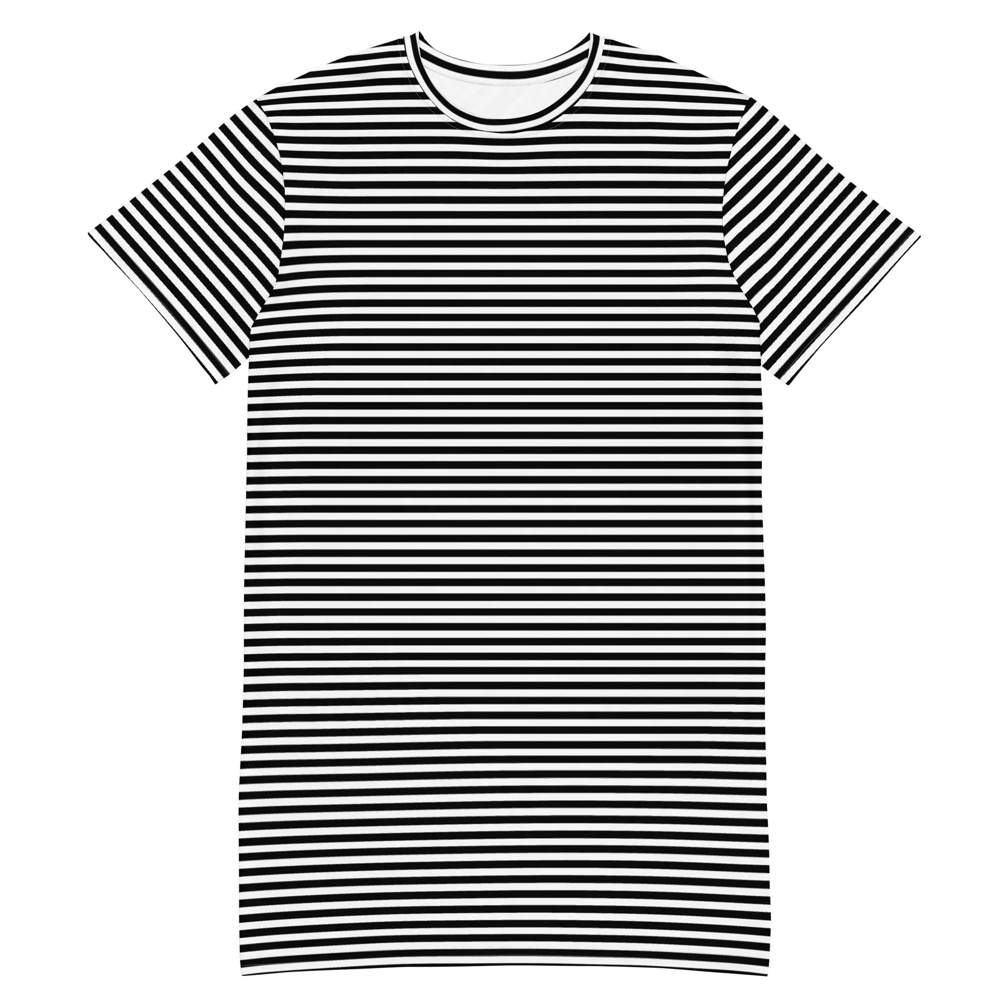 Black and White Stripe T-shirt Dress