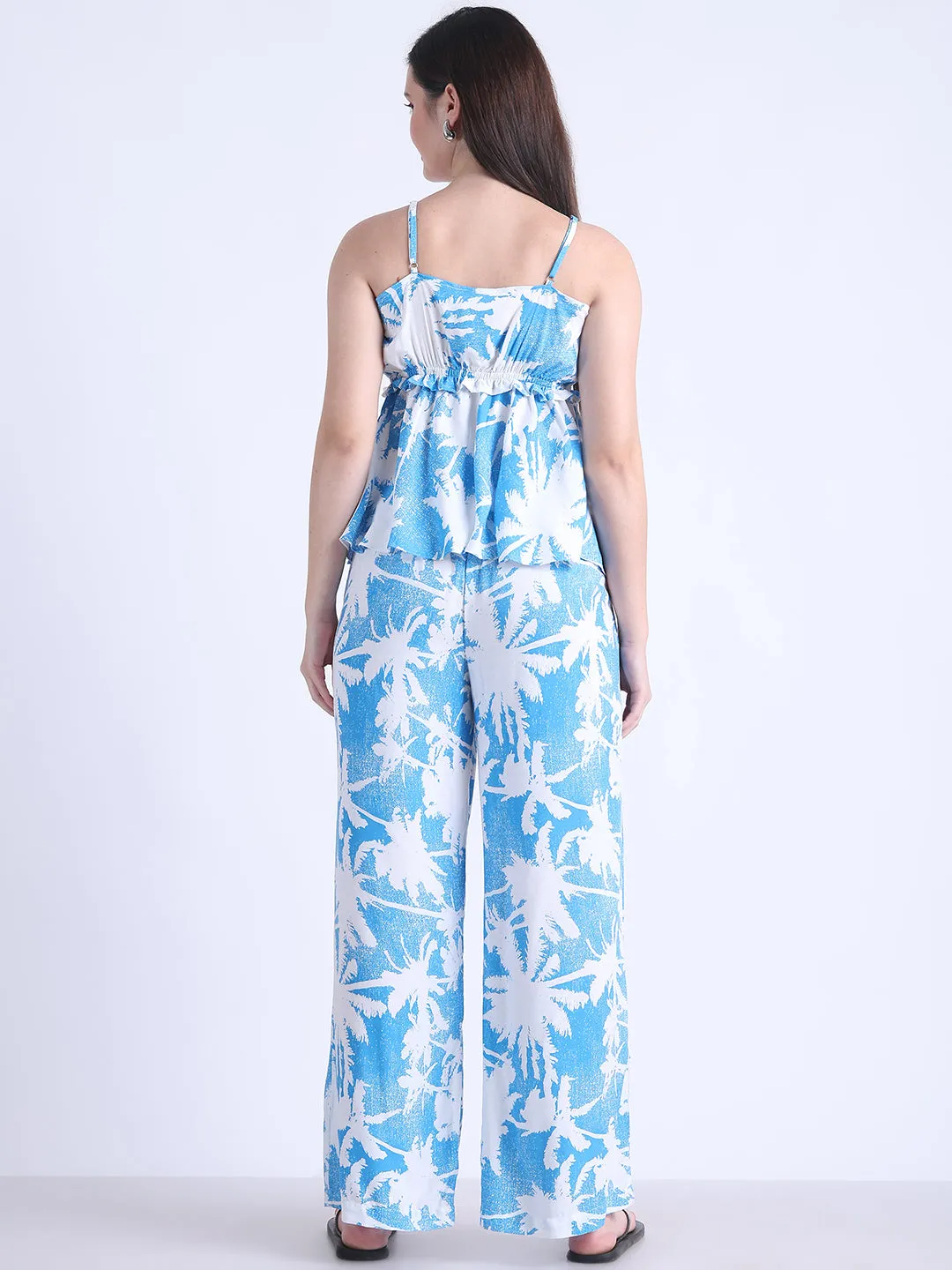 Blue Lagoon Palm Print Set