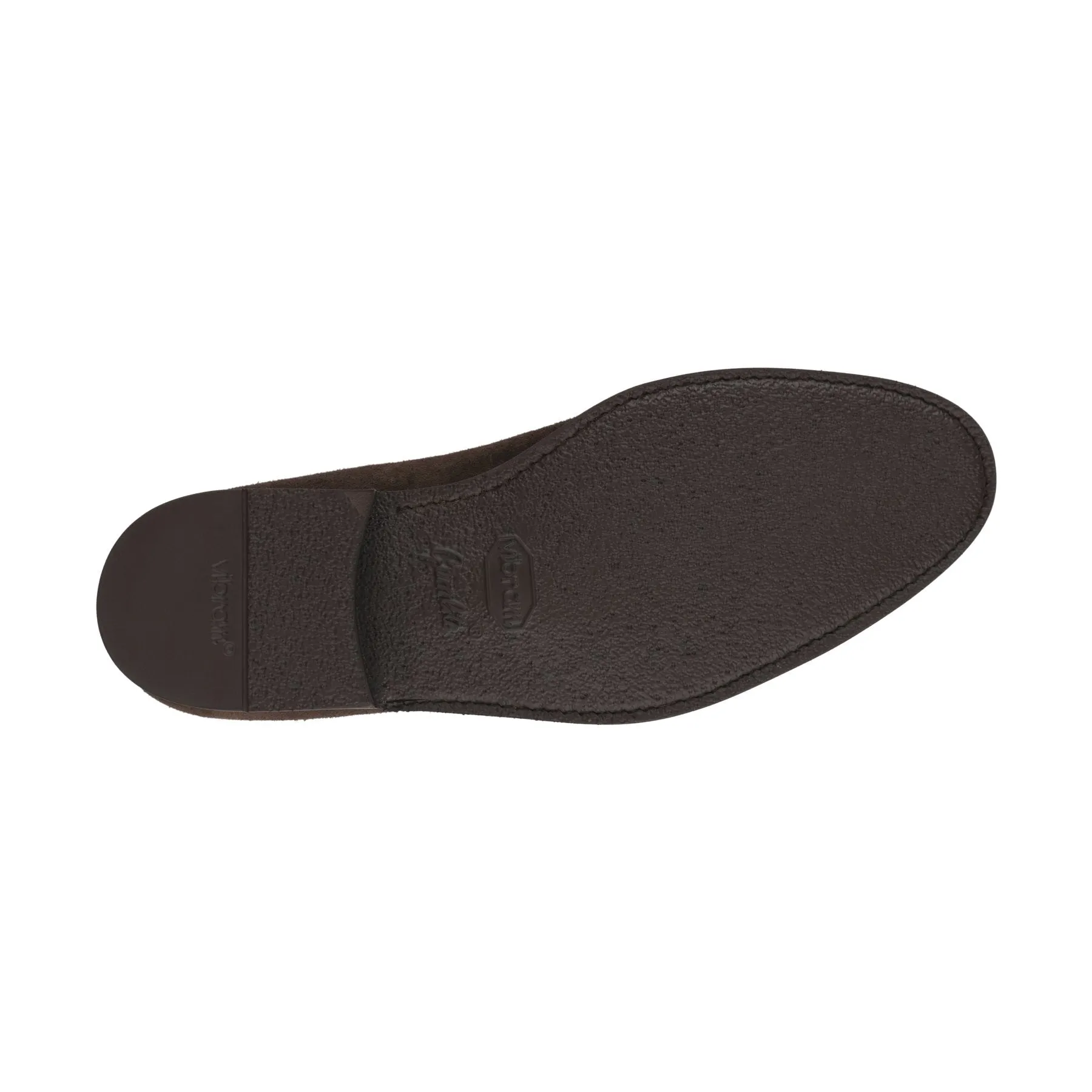 «Brera» Five-Eyelet Oxford Suede Shoes with Perforated Details and Medallion in Dark Brown