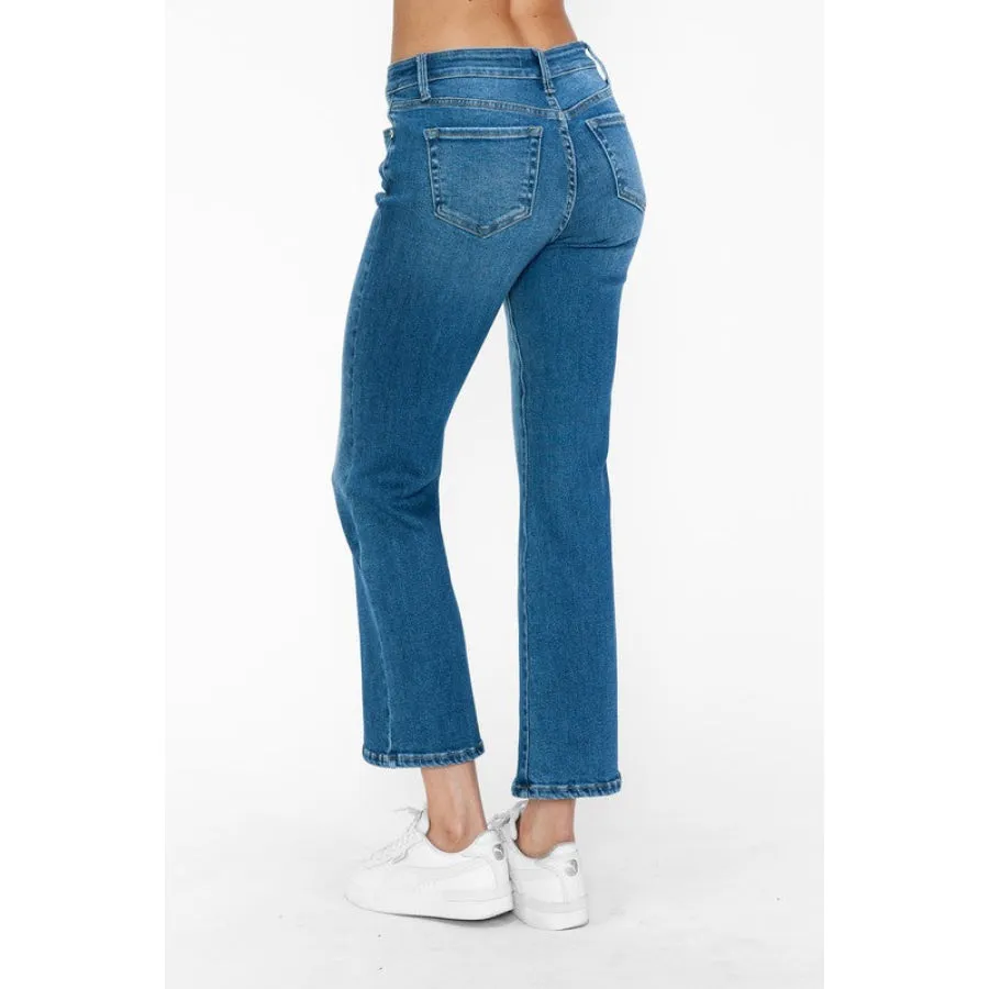 bytos Full Size Cat's Whiskers Mid Rise Ankle Jeans