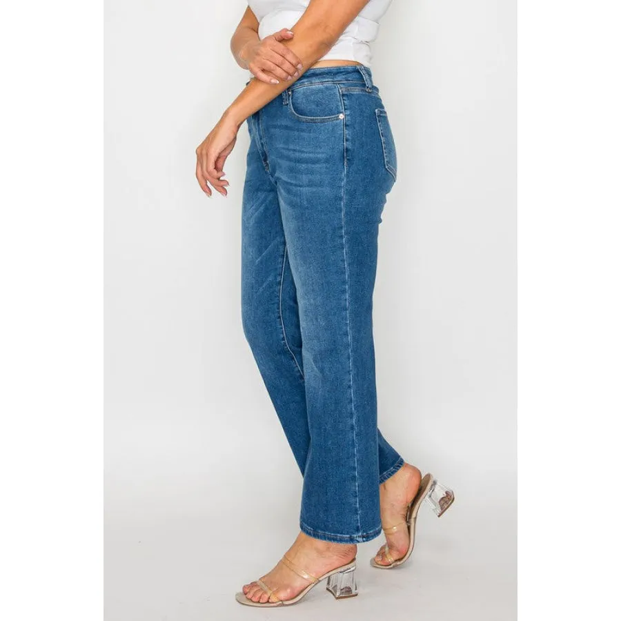 bytos Full Size Cat's Whiskers Mid Rise Ankle Jeans