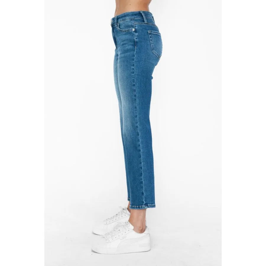bytos Full Size Cat's Whiskers Mid Rise Ankle Jeans