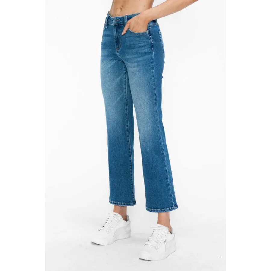 bytos Full Size Cat's Whiskers Mid Rise Ankle Jeans