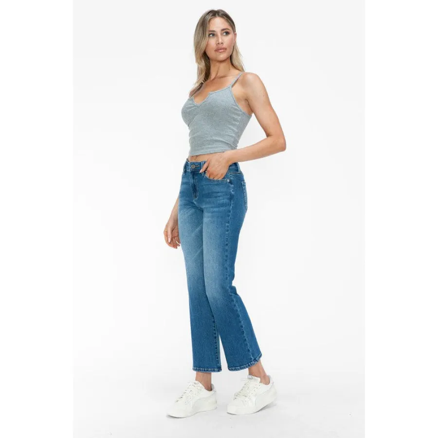bytos Full Size Cat's Whiskers Mid Rise Ankle Jeans