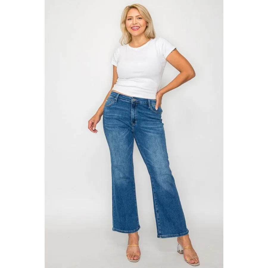 bytos Full Size Cat's Whiskers Mid Rise Ankle Jeans