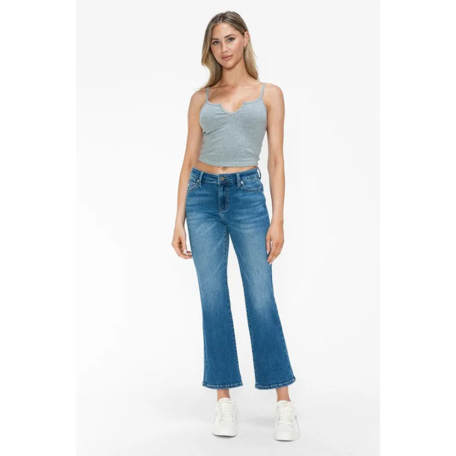 bytos Full Size Cat's Whiskers Mid Rise Ankle Jeans