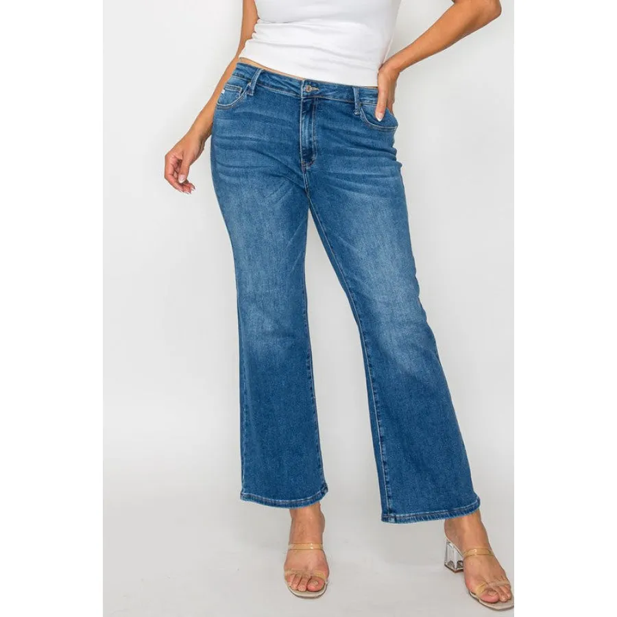 bytos Full Size Cat's Whiskers Mid Rise Ankle Jeans