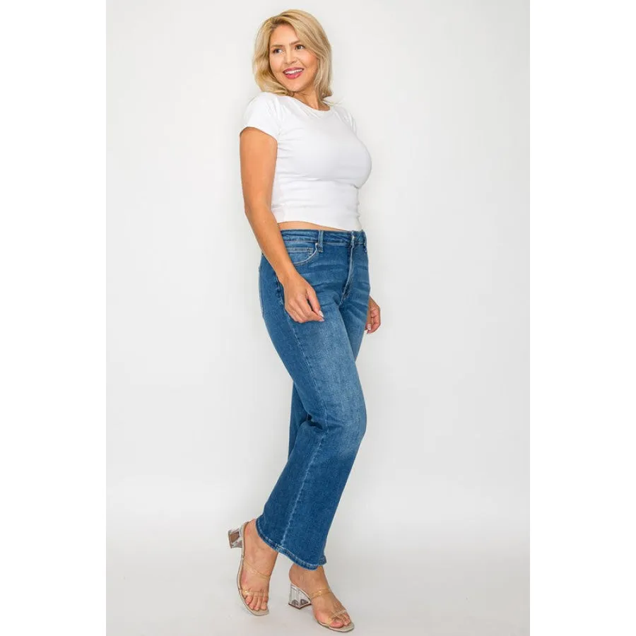 bytos Full Size Cat's Whiskers Mid Rise Ankle Jeans