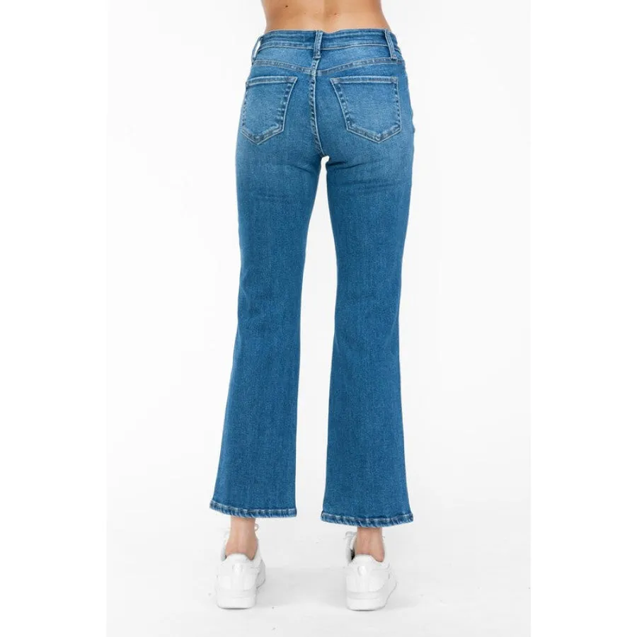 bytos Full Size Cat's Whiskers Mid Rise Ankle Jeans