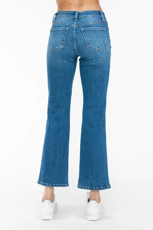 bytos Full Size Cat's Whiskers Mid Rise Ankle Jeans