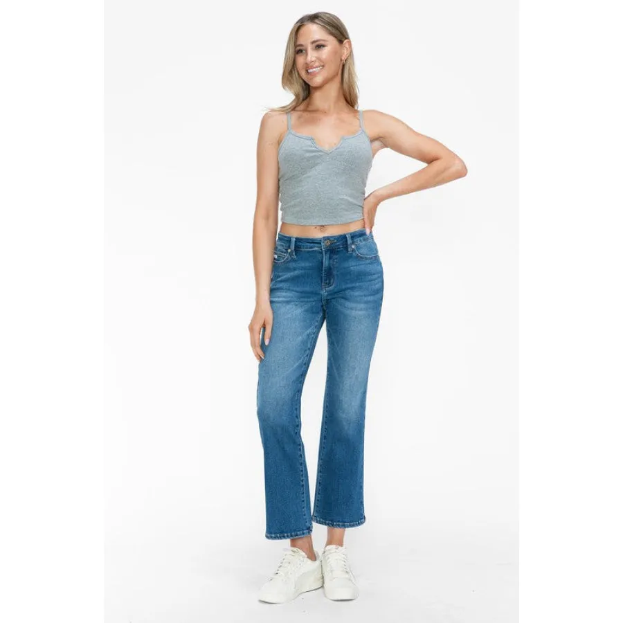 bytos Full Size Cat's Whiskers Mid Rise Ankle Jeans