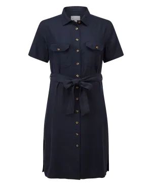 Daisy Linen Dress - Navy