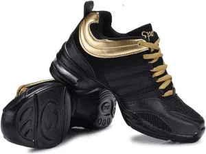 DKZSYIM Men and Women's Modern Dance Sneakers Lace-up Breathable Ballroom Performance Practice Dancing Sneakers,Model T01