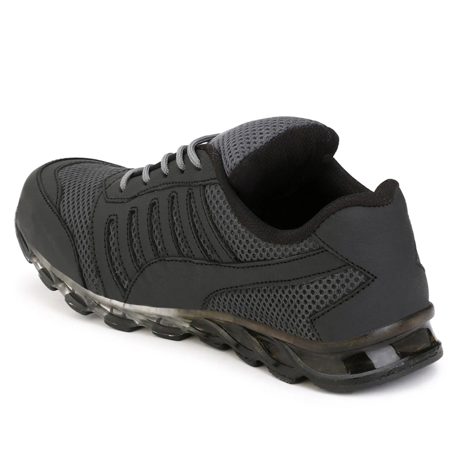 Eego Italy® Black Genuine Leather Men's Steel Toe Safety Shoes With Anti Skid Sole