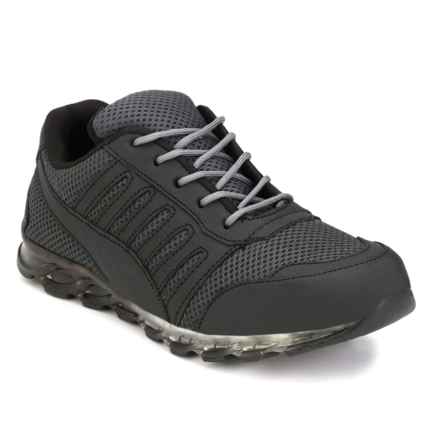 Eego Italy® Black Genuine Leather Men's Steel Toe Safety Shoes With Anti Skid Sole