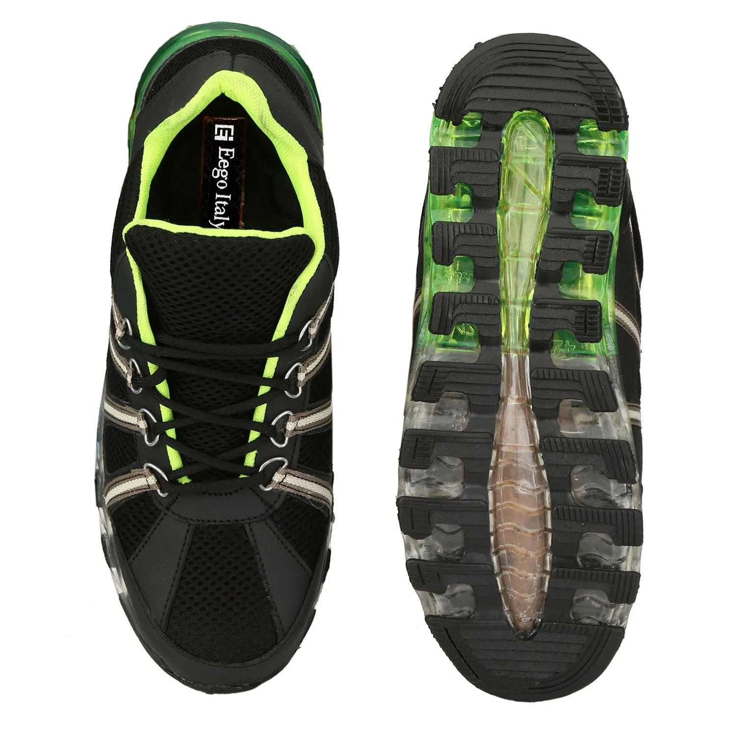Eego Italy® Black Genuine Leather Men's Steel Toe Safety Shoes