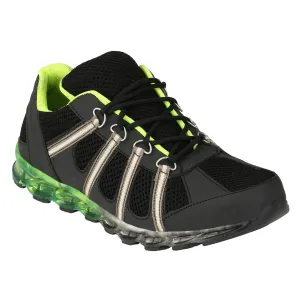 Eego Italy® Black Genuine Leather Men's Steel Toe Safety Shoes