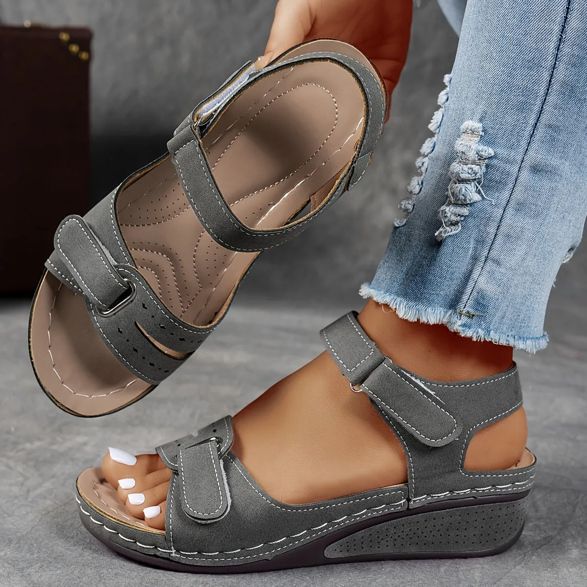Elina  Orthopedic Cushioned Ankle-Strap Sandals