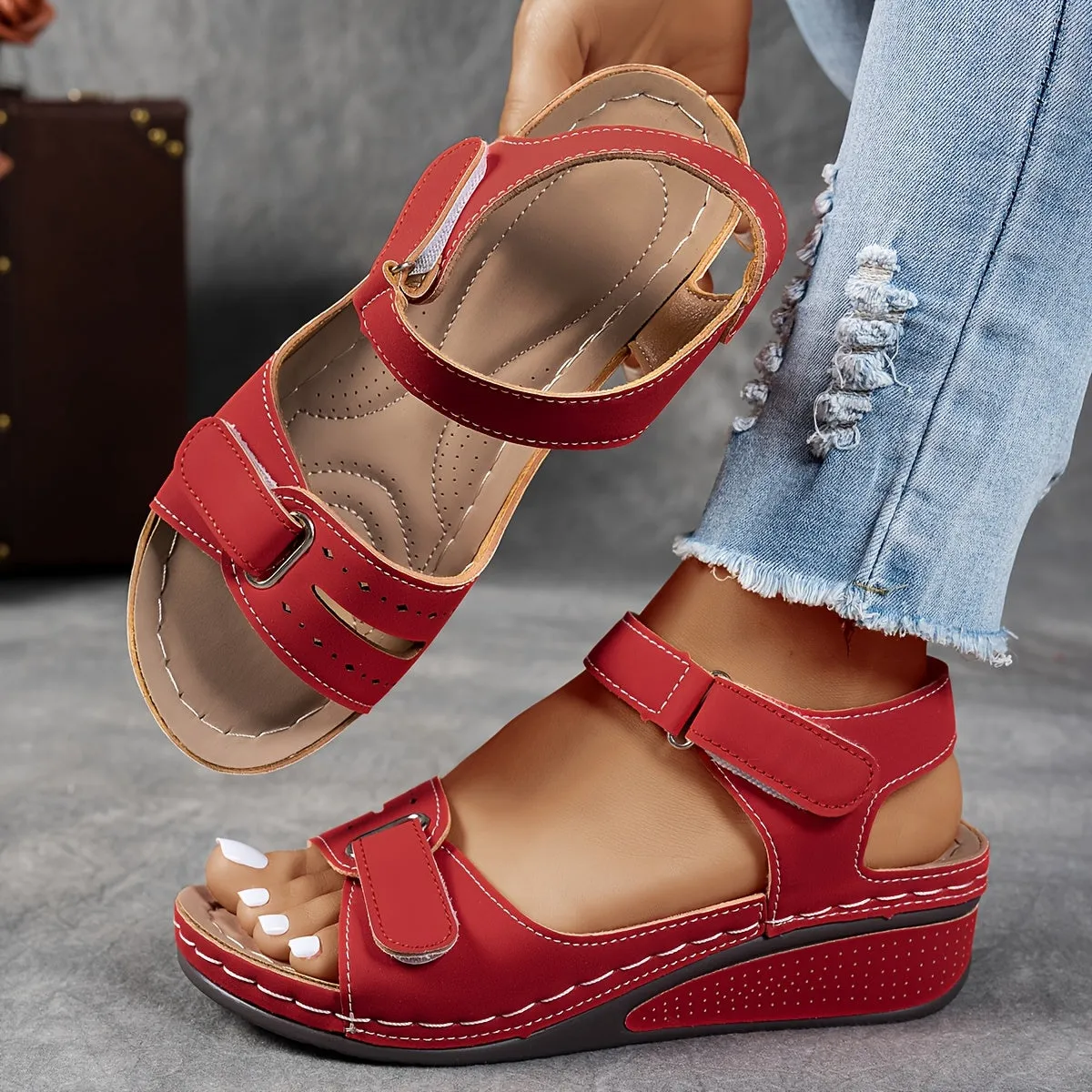 Elina  Orthopedic Cushioned Ankle-Strap Sandals