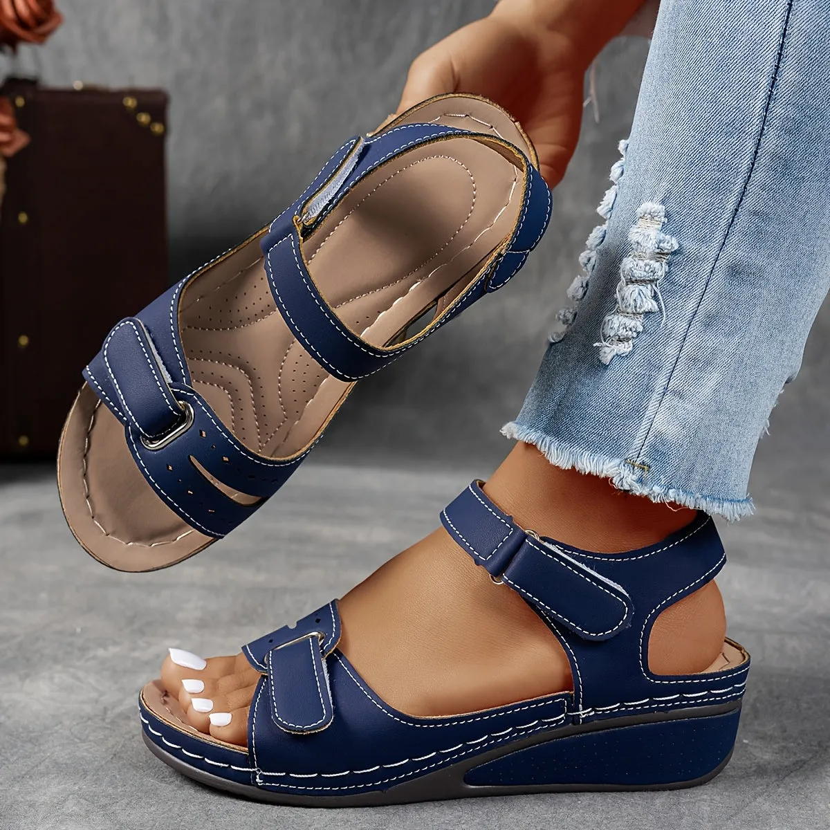 Elina  Orthopedic Cushioned Ankle-Strap Sandals