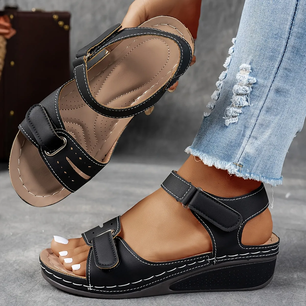 Elina  Orthopedic Cushioned Ankle-Strap Sandals