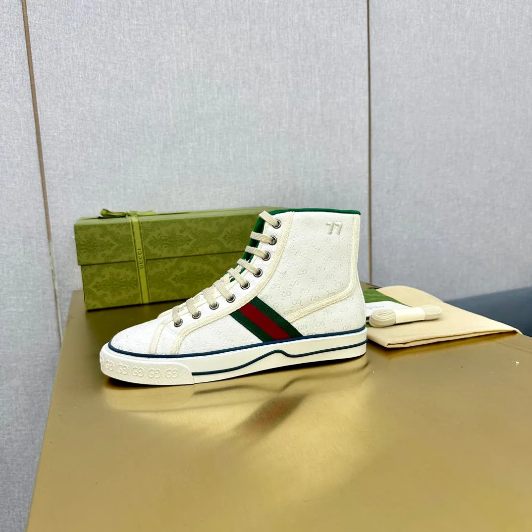 GG TENNIS 1977 HIGH-TOP TRAINER WHITE CANVAS
