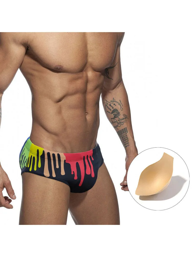Graffiti Cushioned Men's Swimsuit Briefs