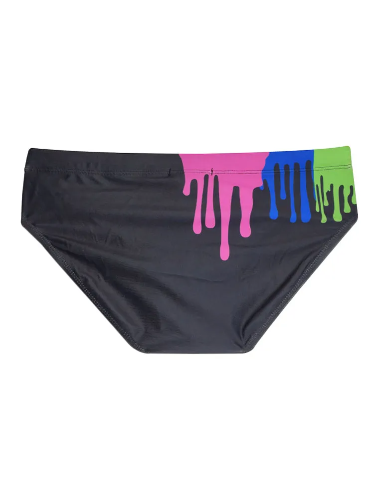 Graffiti Cushioned Men's Swimsuit Briefs