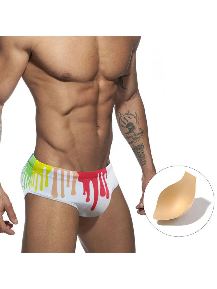 Graffiti Cushioned Men's Swimsuit Briefs
