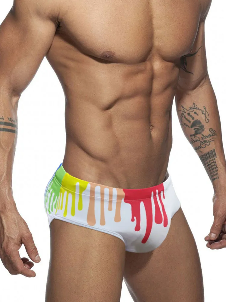 Graffiti Cushioned Men's Swimsuit Briefs