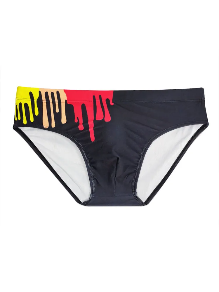 Graffiti Cushioned Men's Swimsuit Briefs