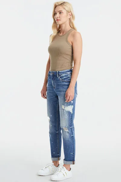 High Waist Distressed Jeans