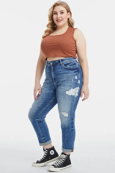 High Waist Distressed Jeans