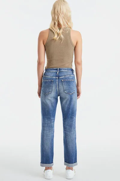 High Waist Distressed Jeans