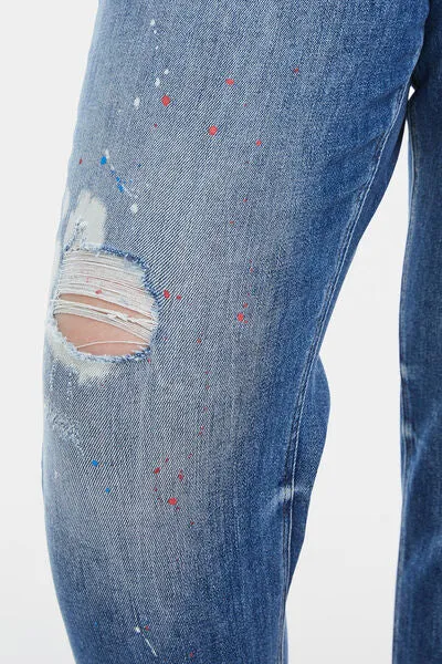 High Waist Distressed Jeans