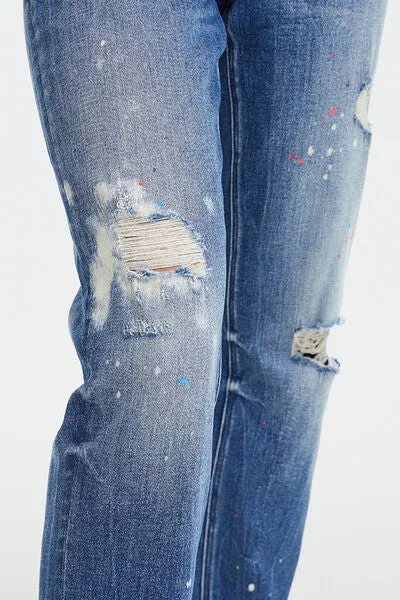 High Waist Distressed Jeans