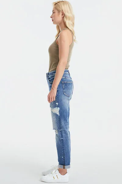High Waist Distressed Jeans