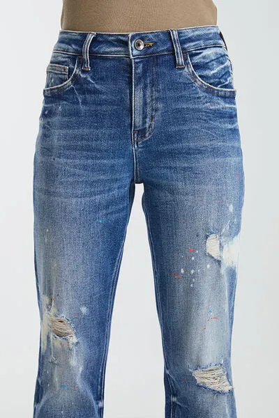 High Waist Distressed Jeans