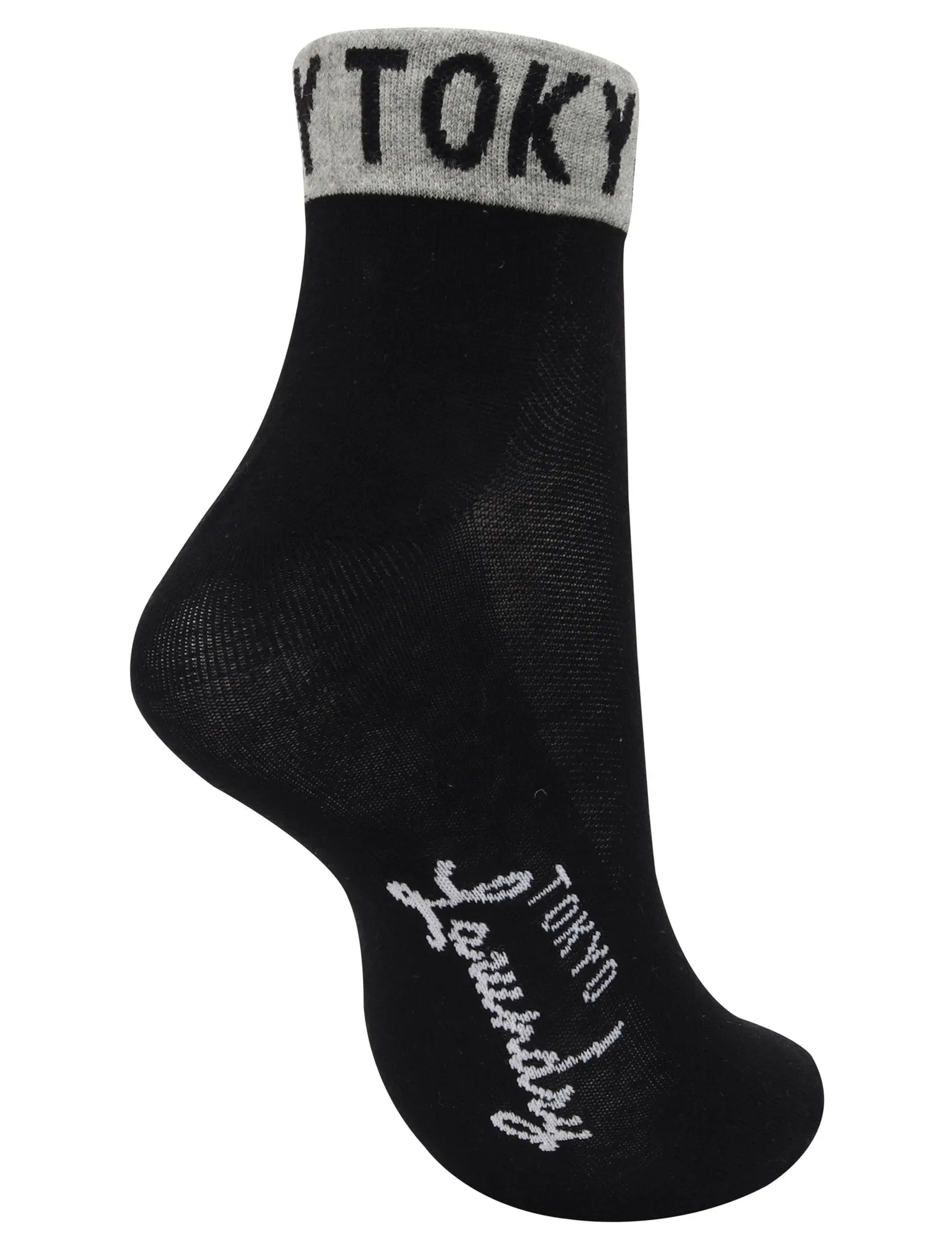Jolie (3 Pack) Assorted Trainers Socks in Light Grey Marl / Black / White - Tokyo Laundry