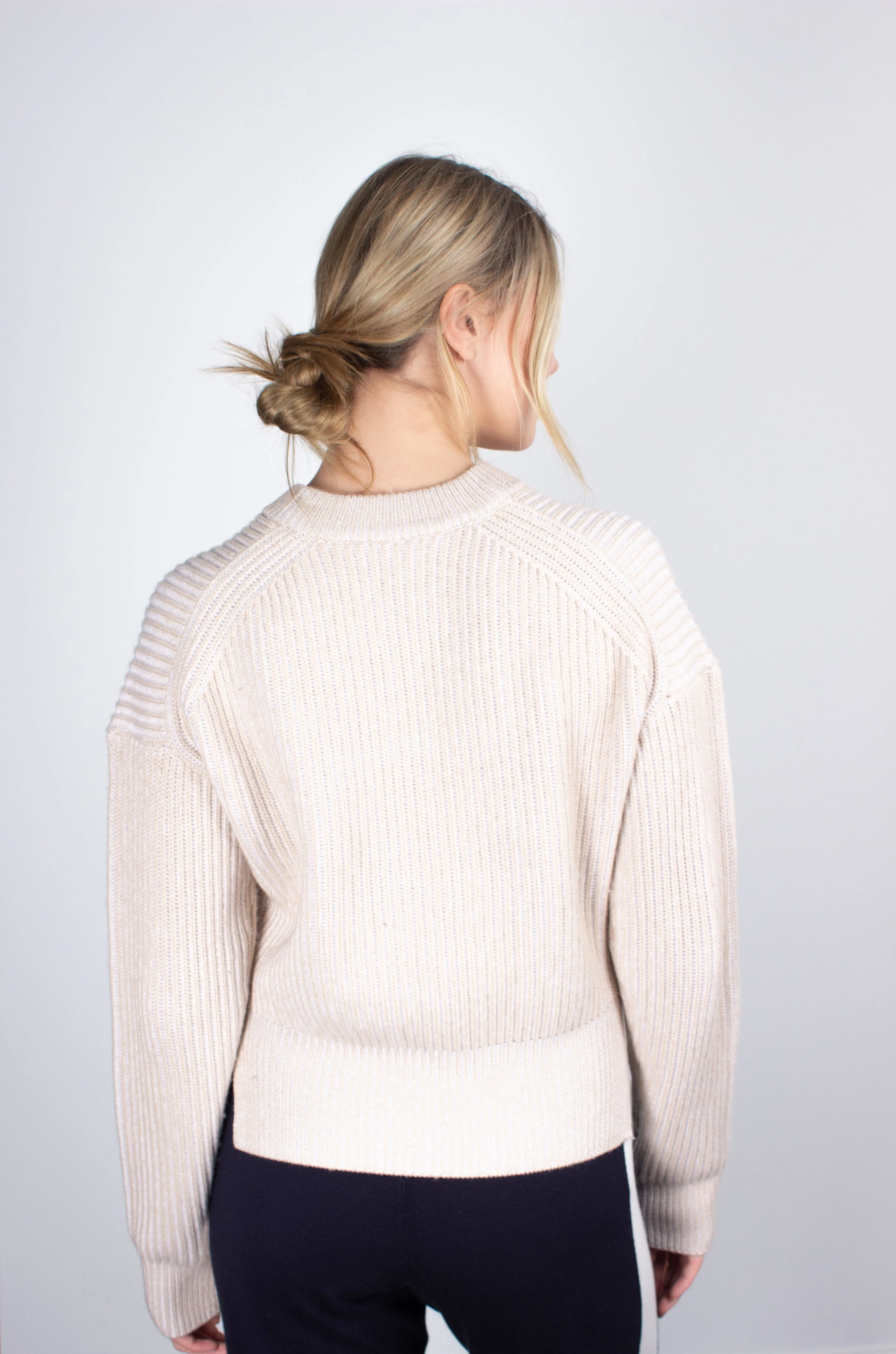 Joseph cotton-blend round-neck chai jumper