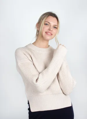 Joseph cotton-blend round-neck chai jumper