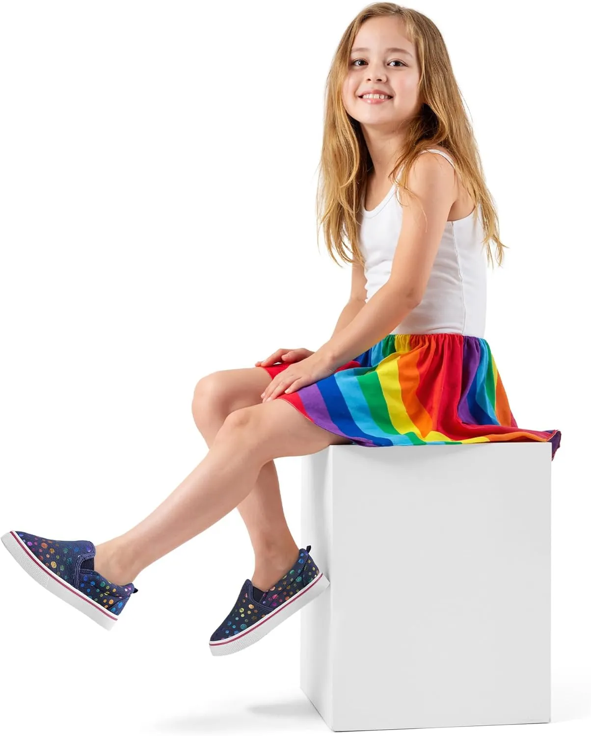 K KomForme Toddler Girls Boys Shoes Little Kids Slip on Canvas Sneakers for Running/Walking