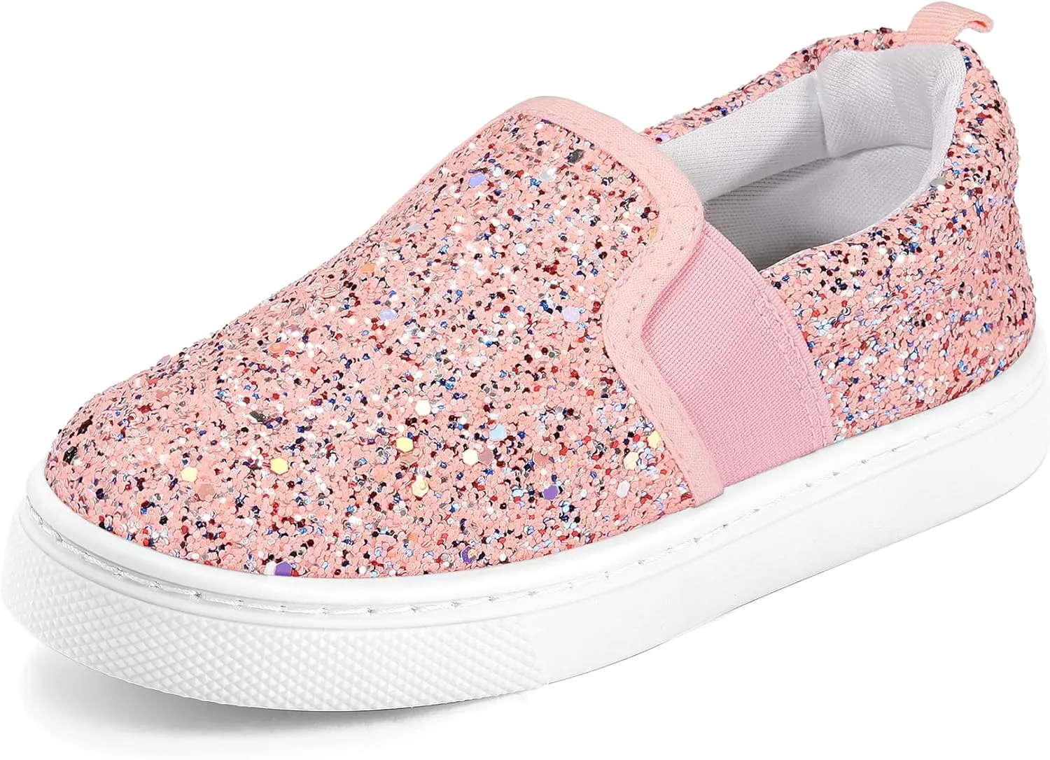 K KomForme Toddler Girls Boys Shoes Little Kids Slip on Canvas Sneakers for Running/Walking