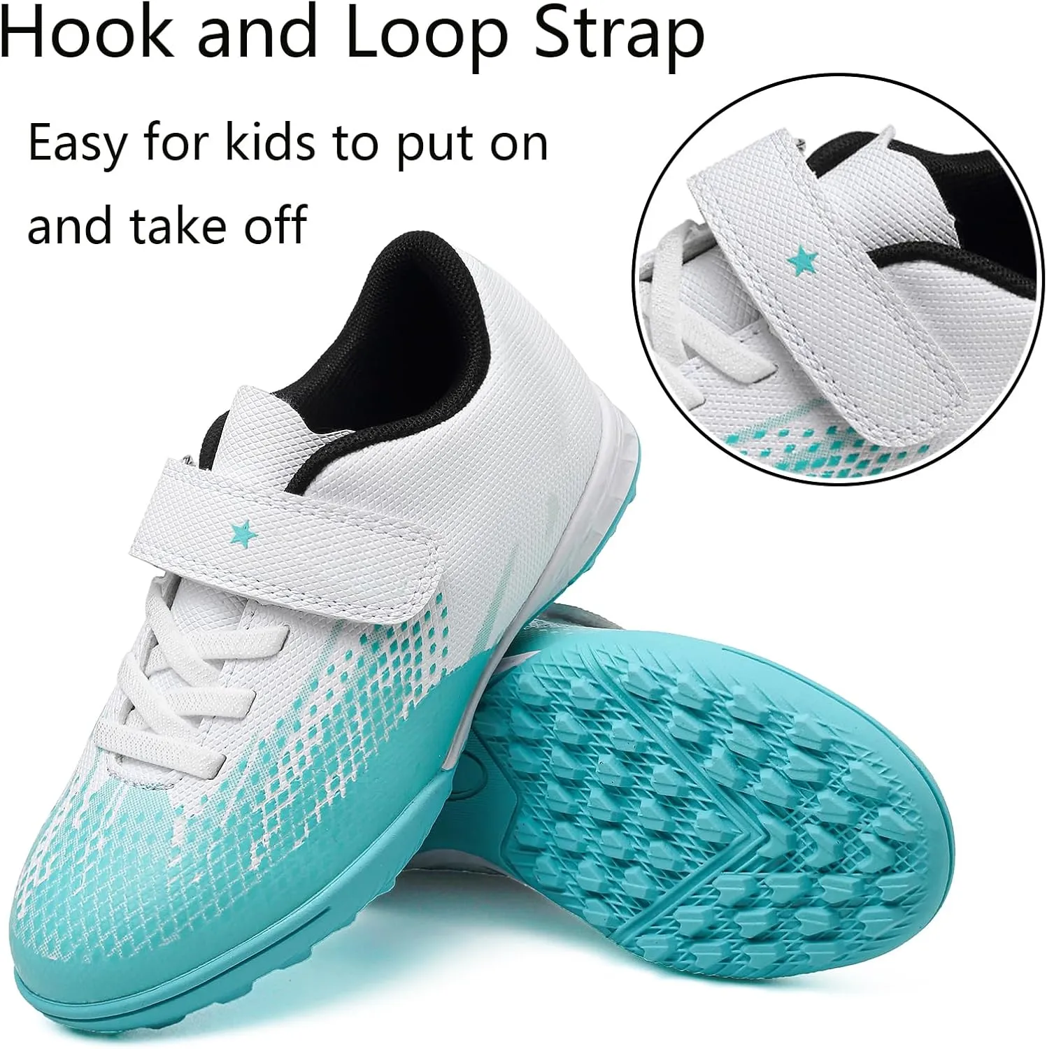 Kids Turf Soccer Shoes Boys Girls Youth Indoor Outdoor Soccer Cleats Football Shoes (Toddler/Little Kid/Big Kid)