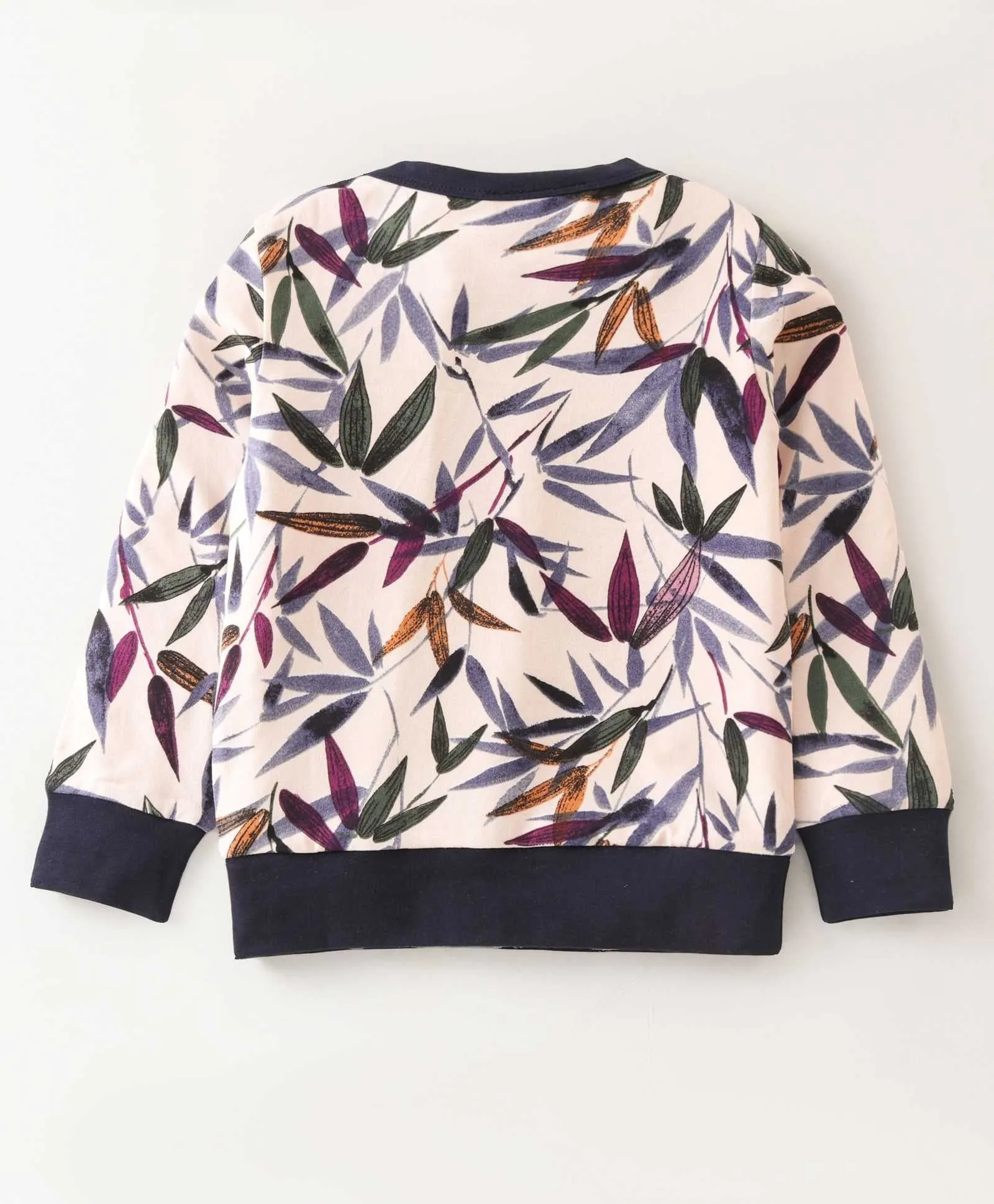 Leaves Printed Sweatshirt Jogger Set