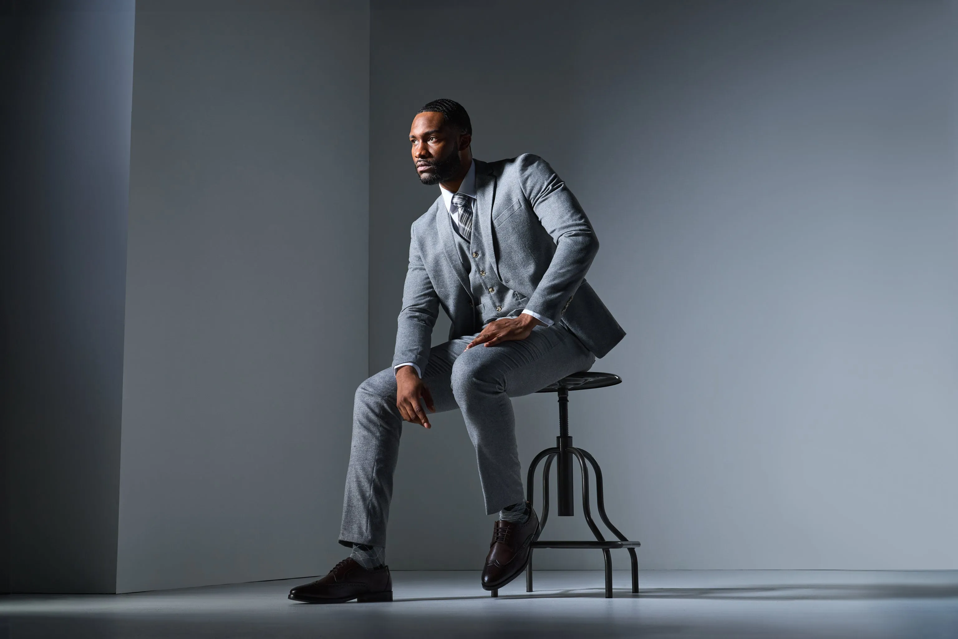Light Gray Flannel 3 Piece Suit