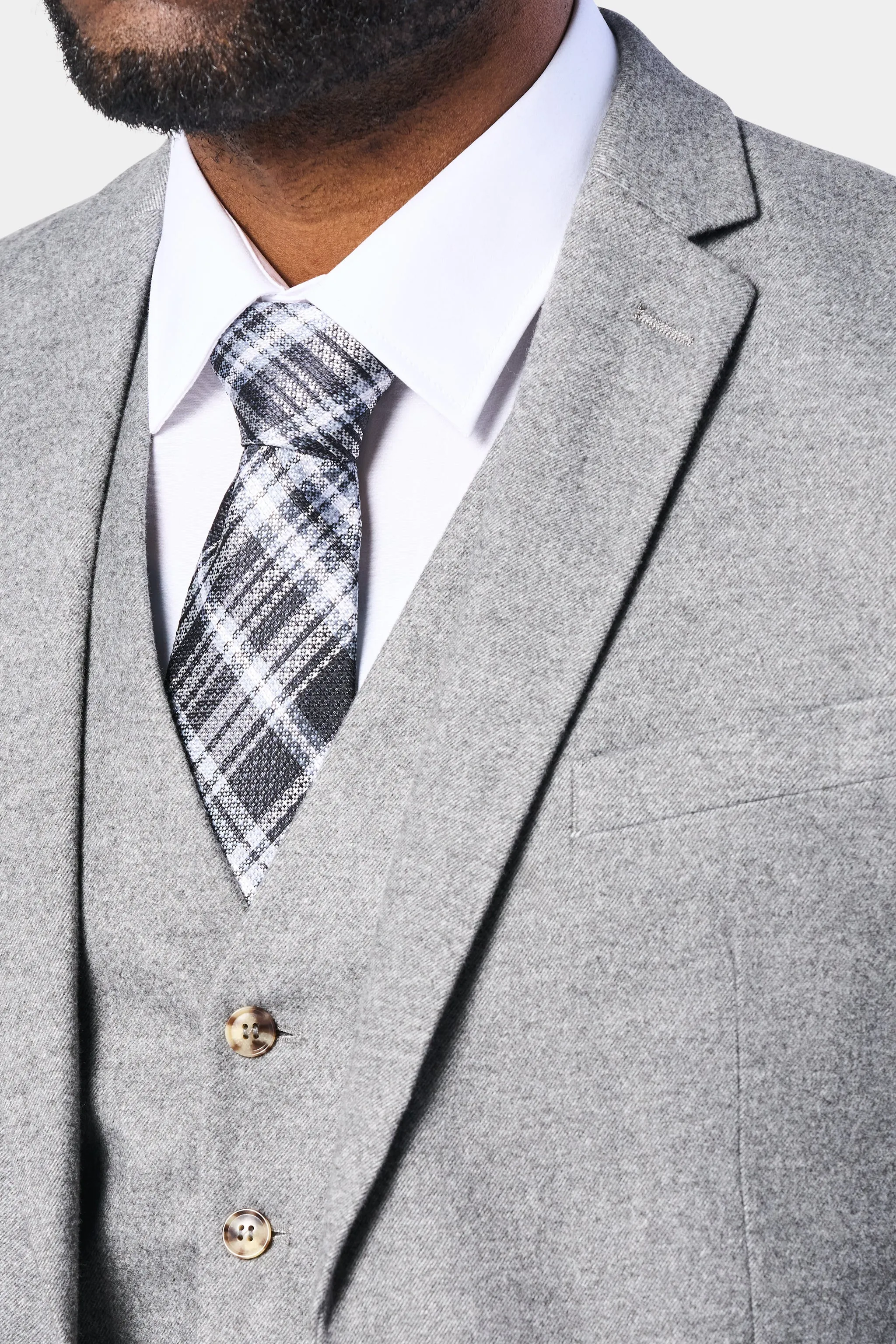Light Gray Flannel 3 Piece Suit